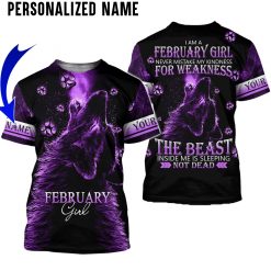 Personalized Name February Girl 3D All Over Printed Clothes DHLN190402